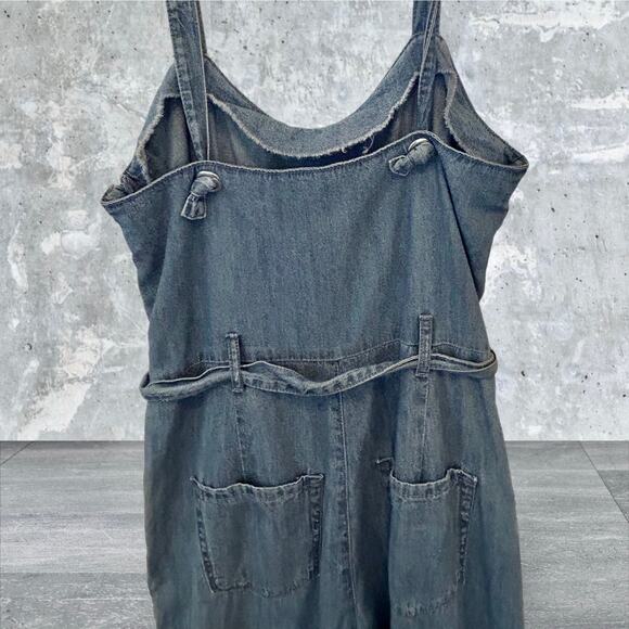 Rewash Denim Jeans Overalls Blue Wide Leg Overalls Jumpsuit Size M NWT - Picture 6 of 9